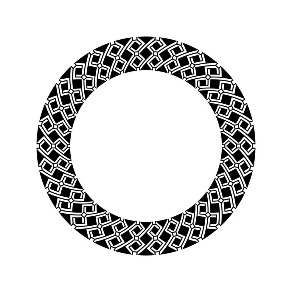 Ornamental pattern design circle frame. Ornamental Circular Knot Pattern. Border pattern design vector