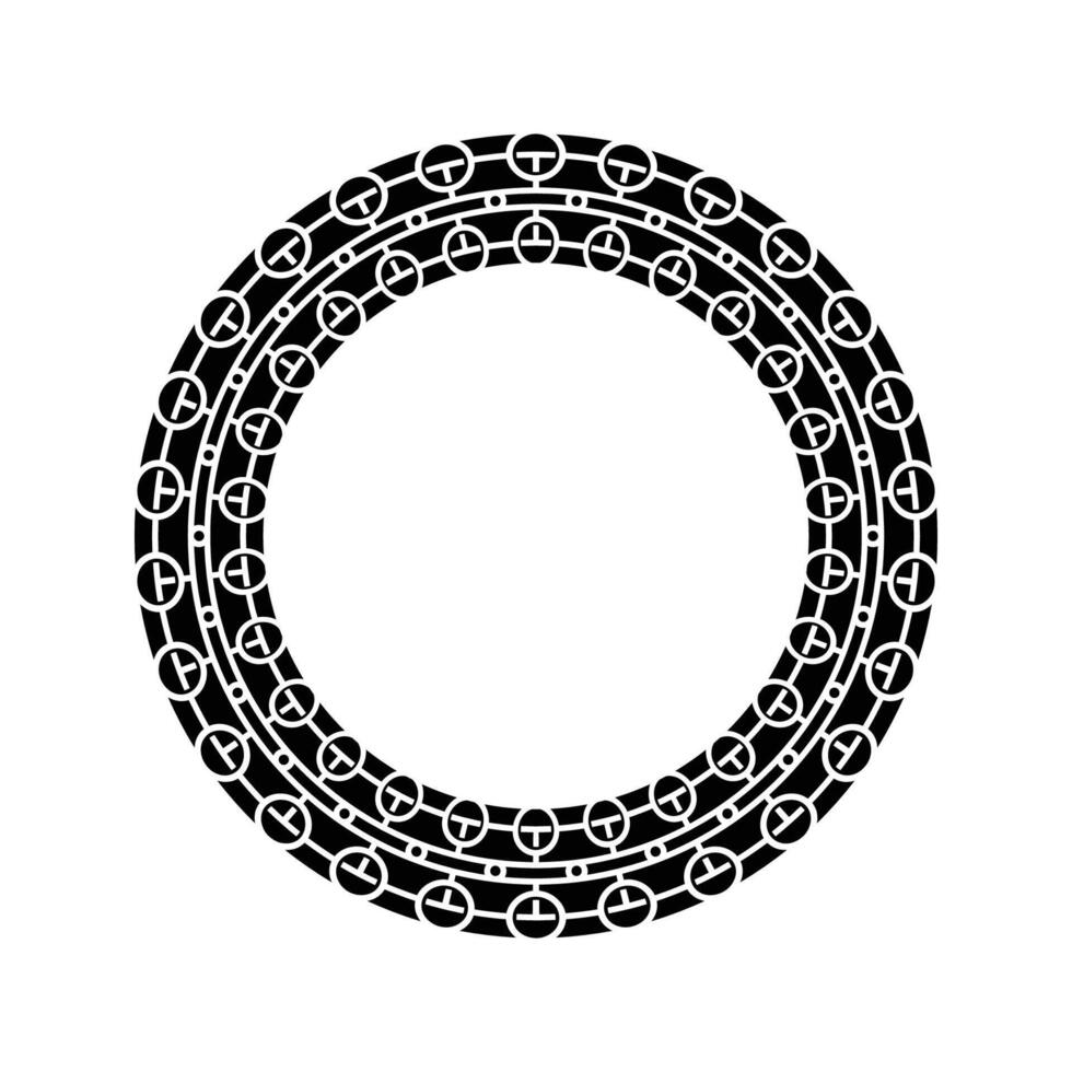 Ornamental pattern design circle frame. Ornamental Circular Knot Pattern. Border pattern design vector