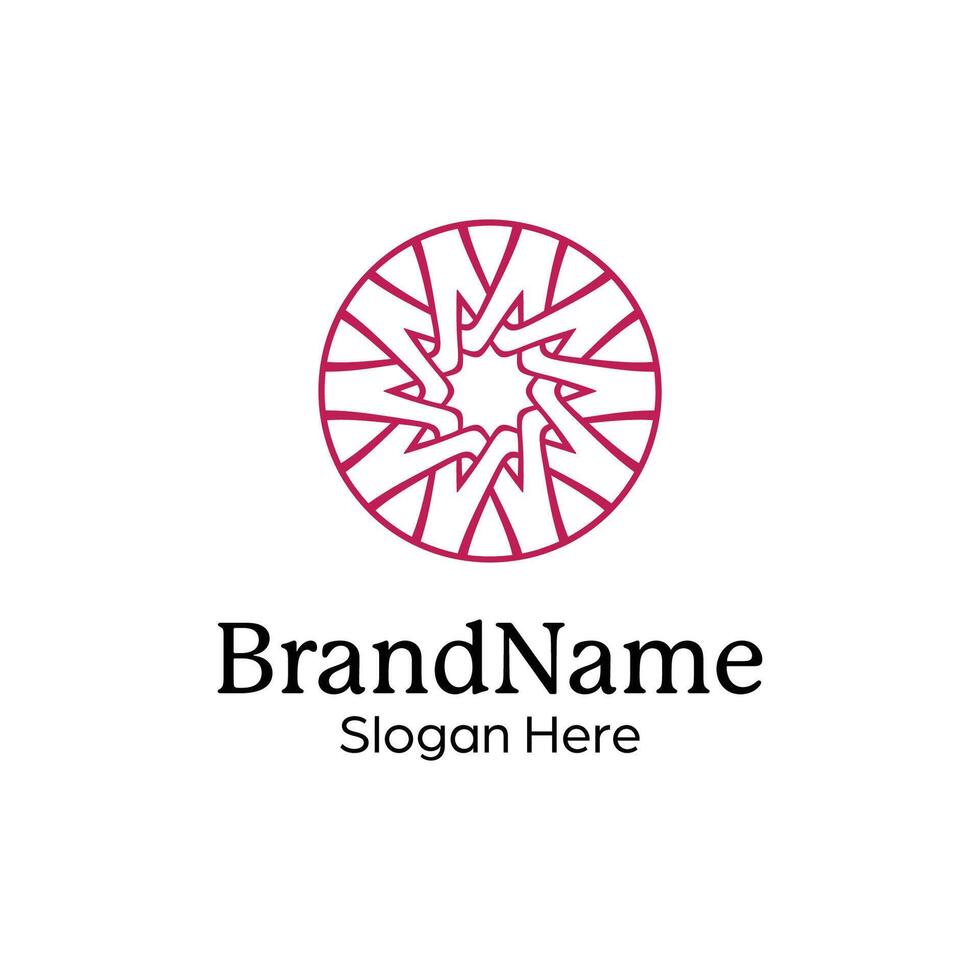 Abstract symmetric Mandala Pattern Logo Design Template vector
