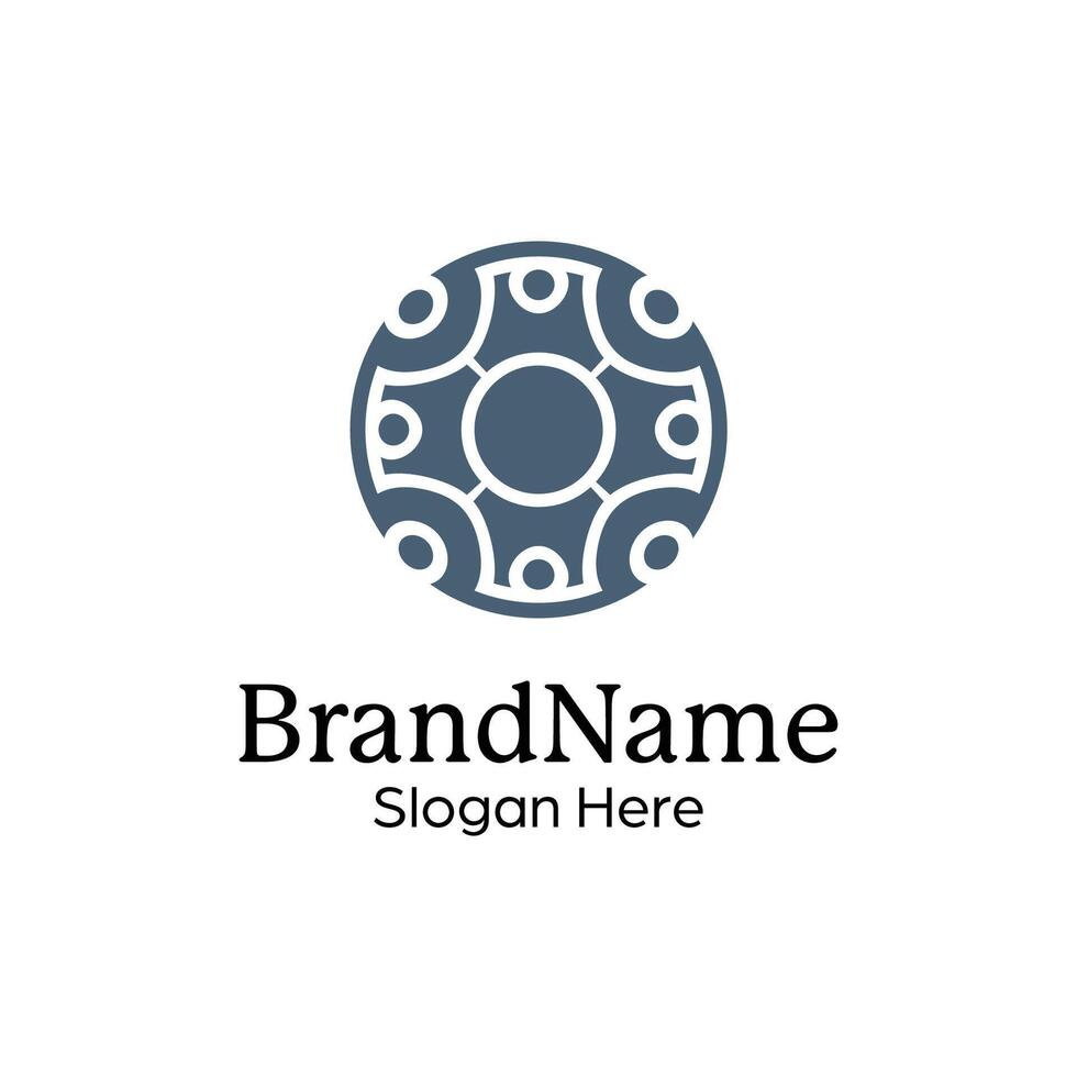 Abstract symmetric Mandala Pattern Logo Design Template vector