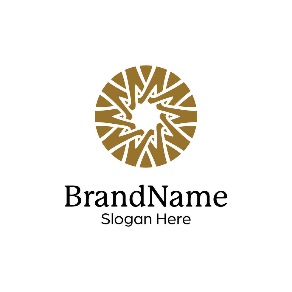 Abstract symmetric Mandala Pattern Logo Design Template vector