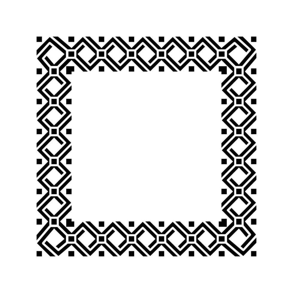 Ornamental Geometric Square Border Pattern Design with Symmetrical Shapes vector