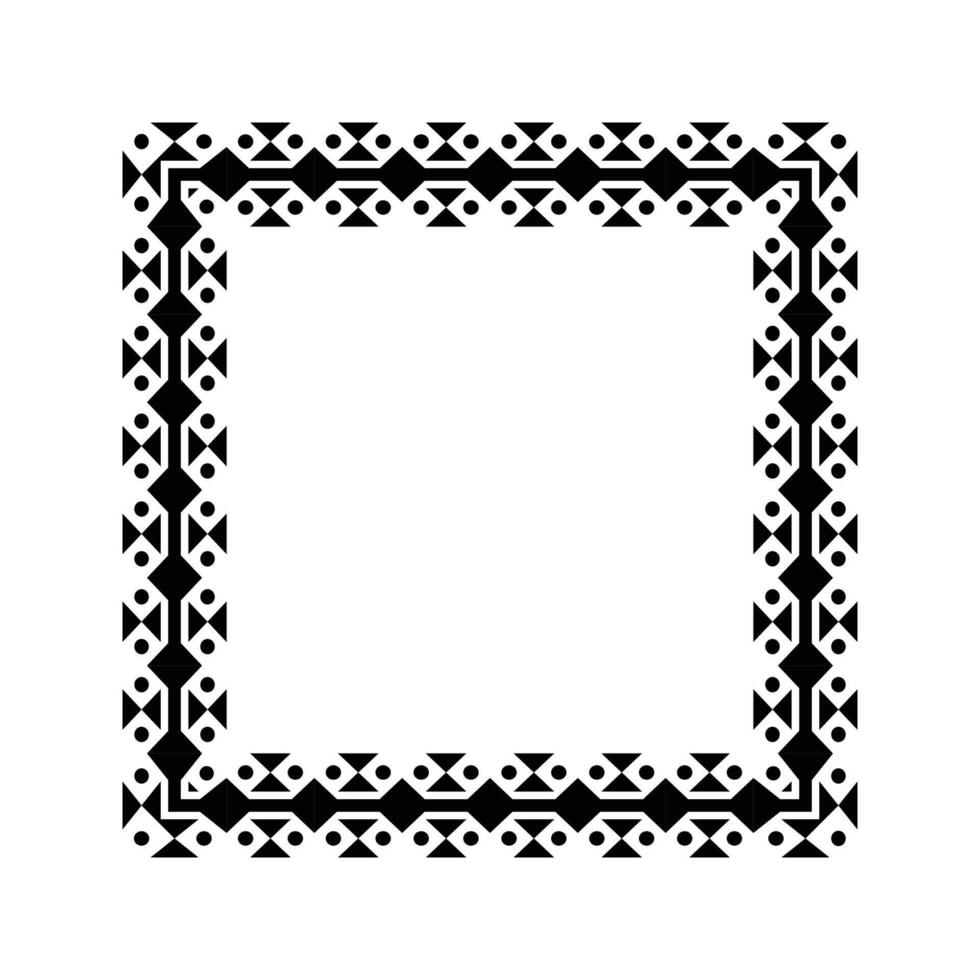 Ornamental Geometric Square Border Pattern Design with Symmetrical Shapes vector