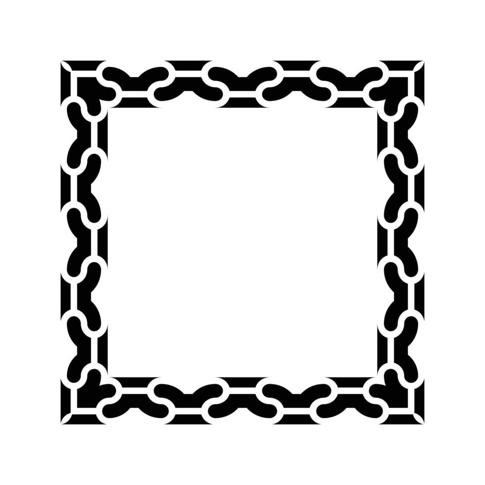 Ornamental Geometric Square Border Pattern Design with Symmetrical Shapes vector