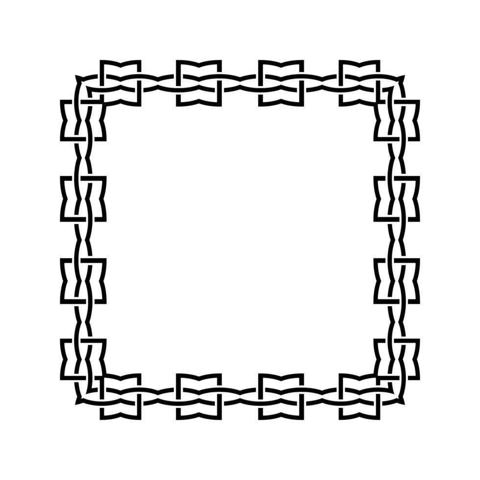Ornamental Geometric Square Border Pattern Design with Symmetrical Shapes vector