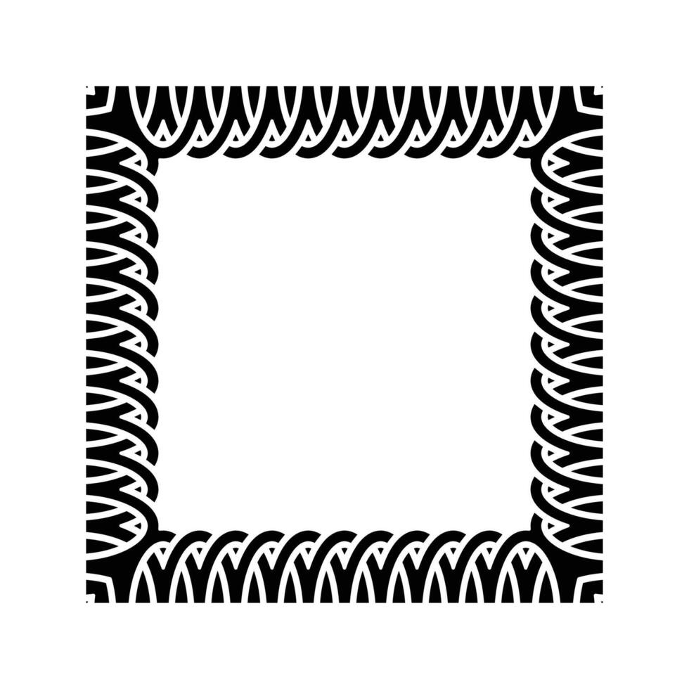 Ornamental Geometric Square Border Pattern Design with Symmetrical Shapes vector