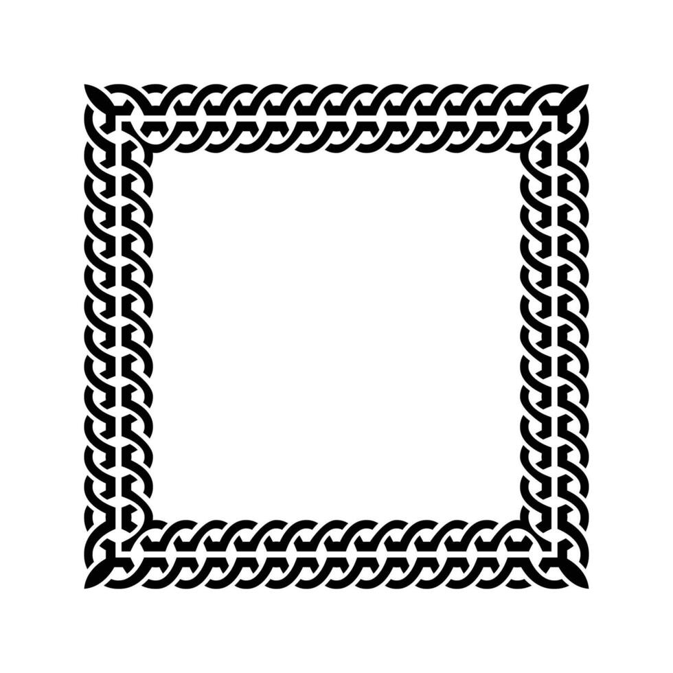 Ornamental Geometric Square Border Pattern Design with Symmetrical Shapes vector