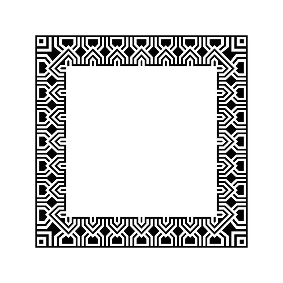 Ornamental Geometric Square Border Pattern Design with Symmetrical Shapes vector