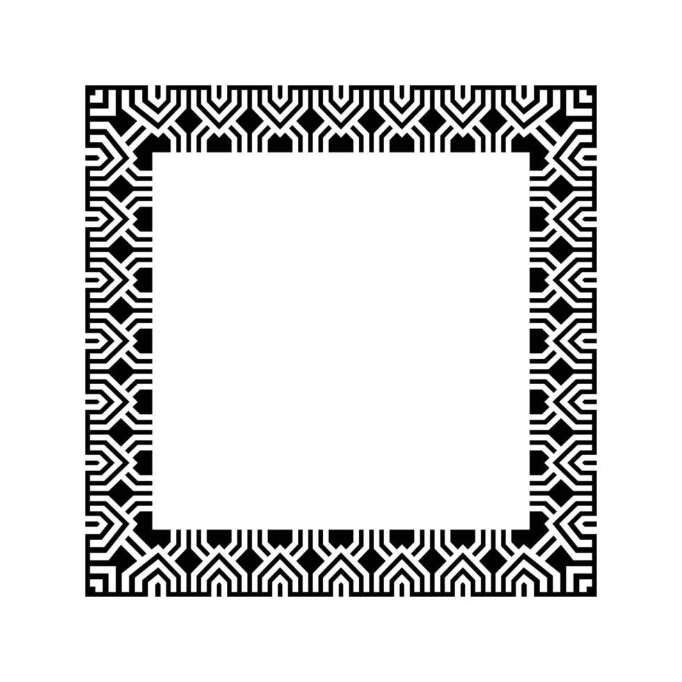 Ornamental Geometric Square Border Pattern Design with Symmetrical Shapes vector