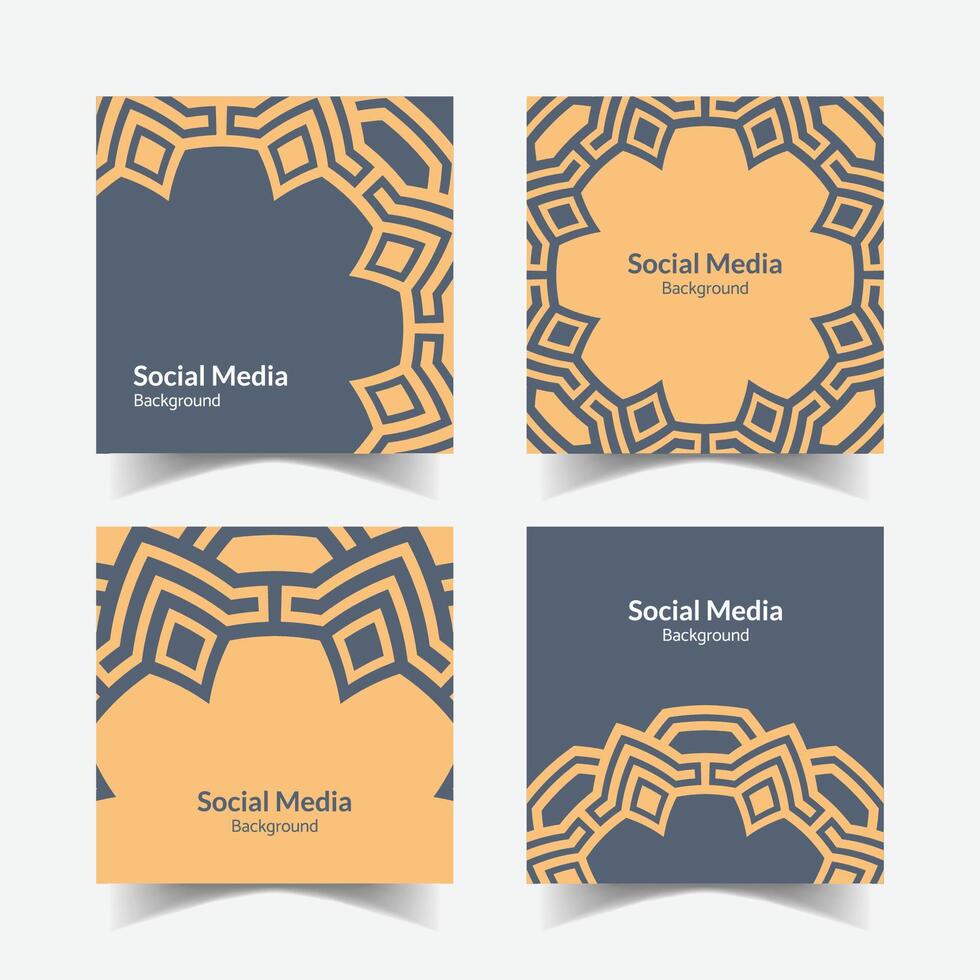 Ornamental pattern background square template design vector