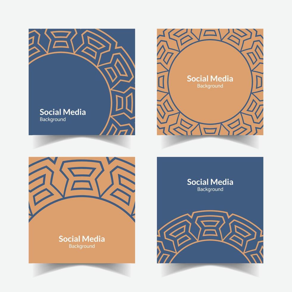 Ornamental pattern background square template design vector