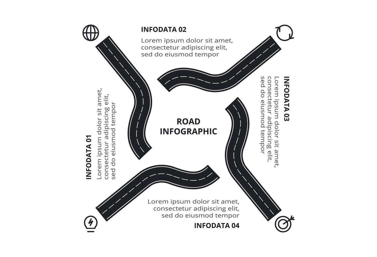 Creative concept for infographic with 4 steps, options, parts or processes. Business data visualization. vector