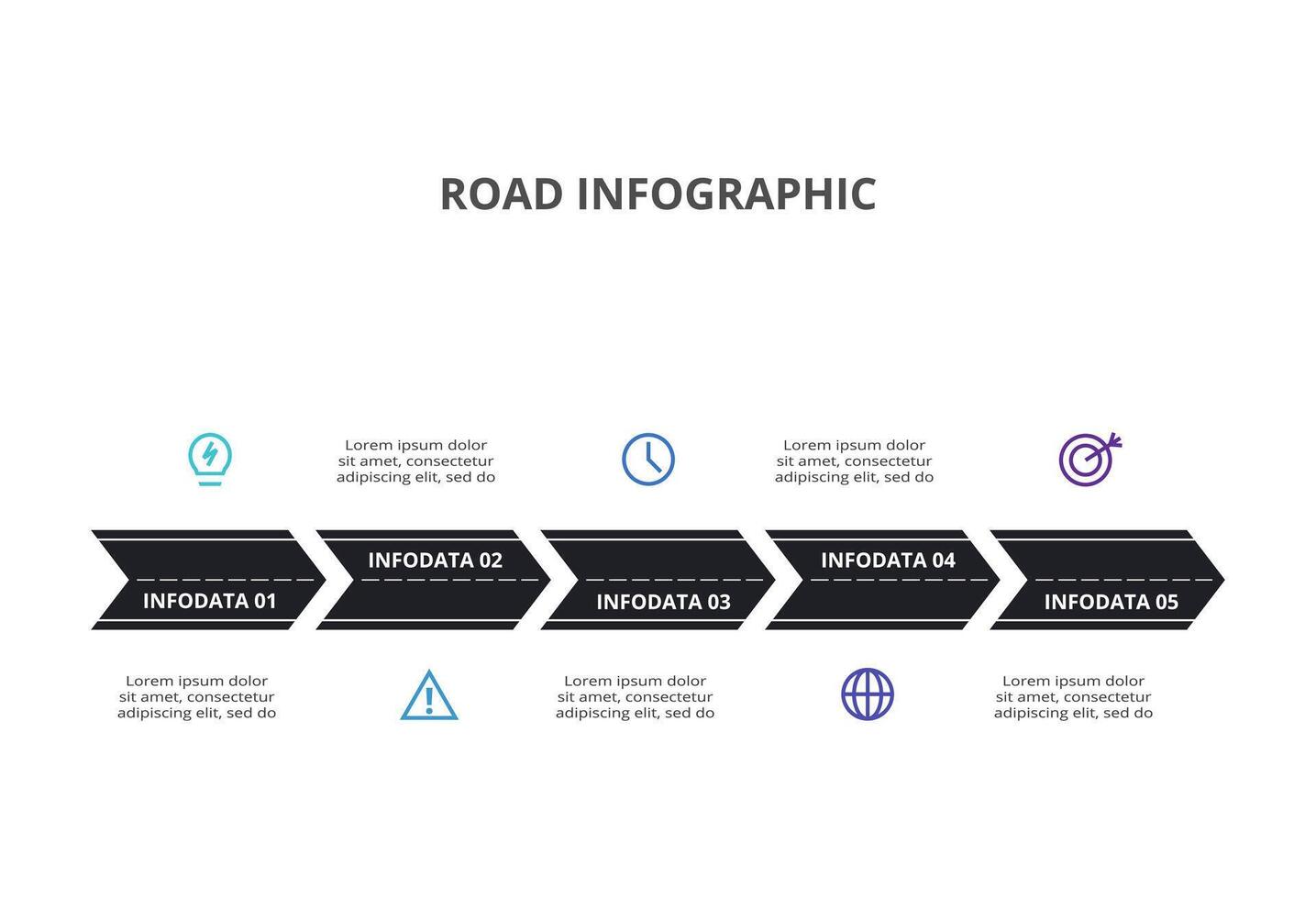 Creative concept for infographic with 5 steps, options, parts or processes. Business data visualization. vector