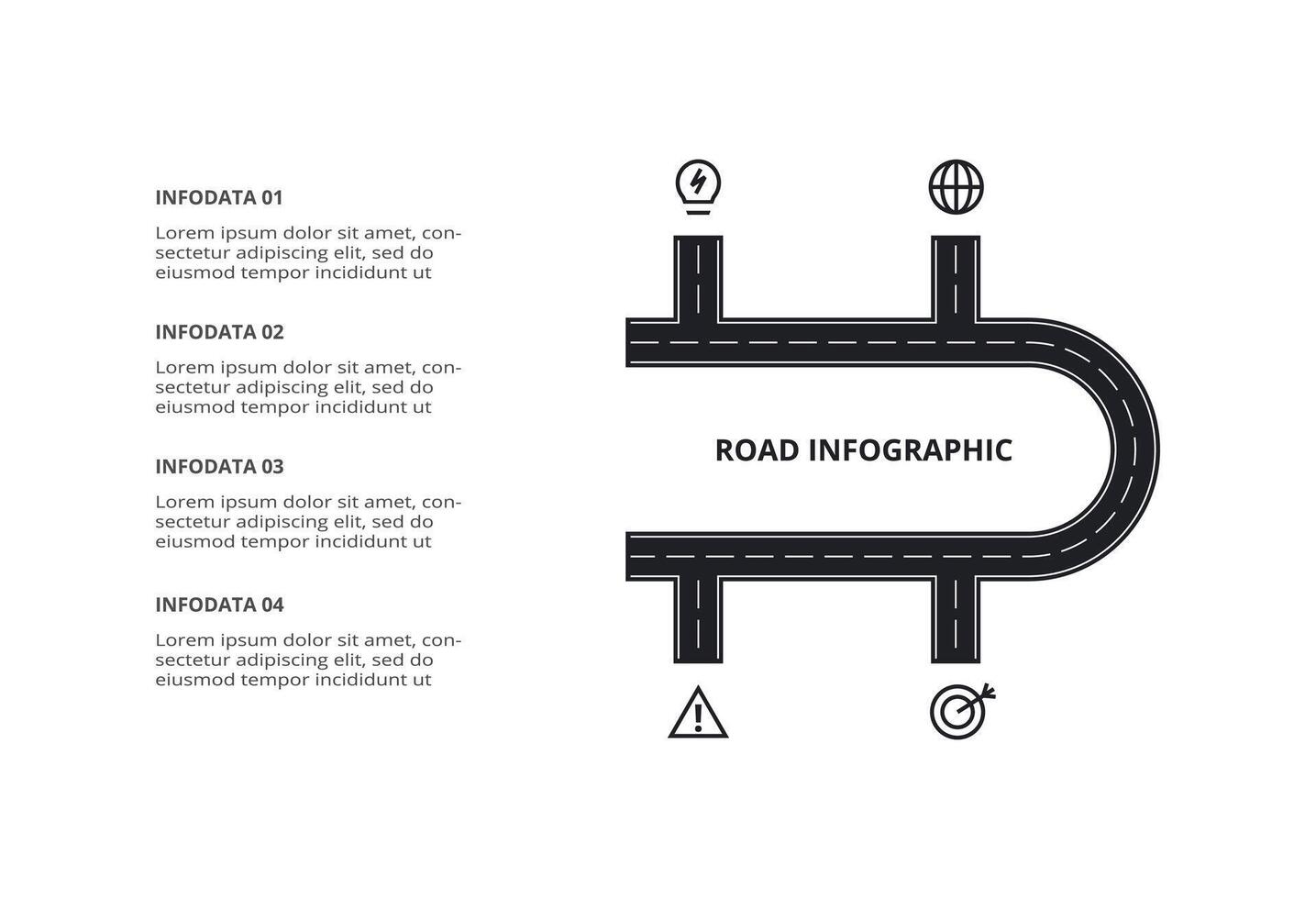 Creative concept for infographic with 4 steps, options, parts or processes. Business data visualization. vector