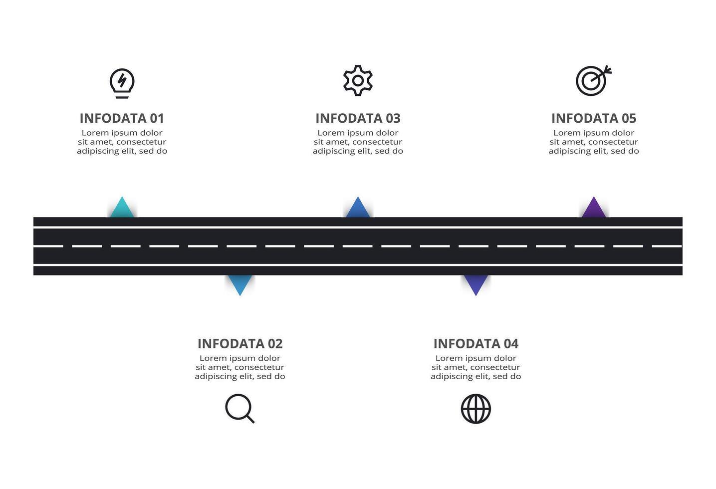 Creative concept for infographic with 5 steps, options, parts or processes. Business data visualization. vector