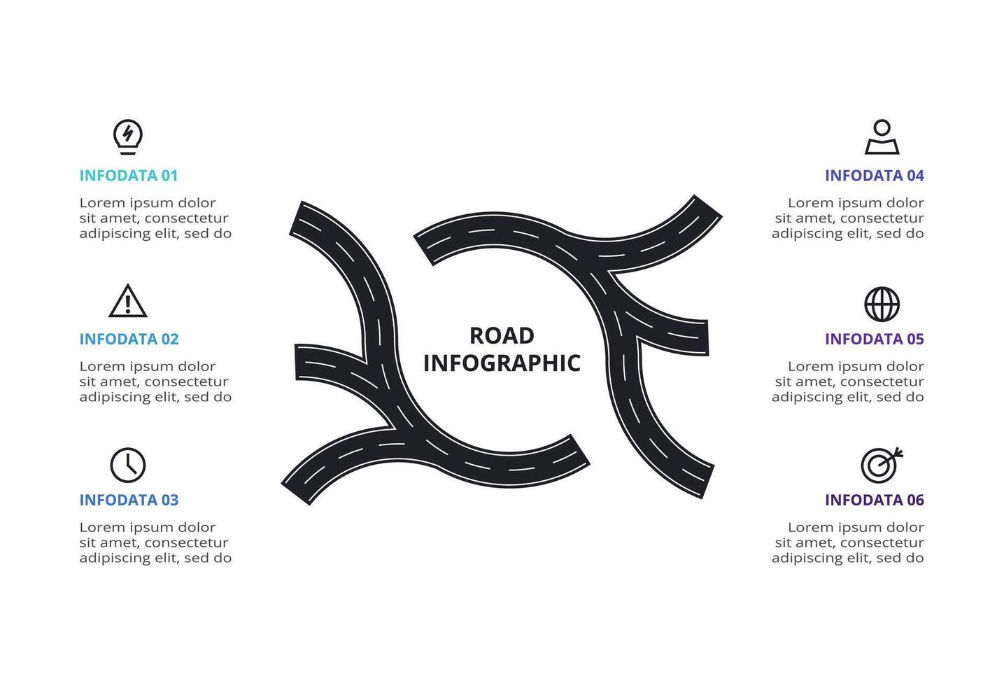 Creative concept for infographic with 6 steps, options, parts or processes. Business data visualization. vector