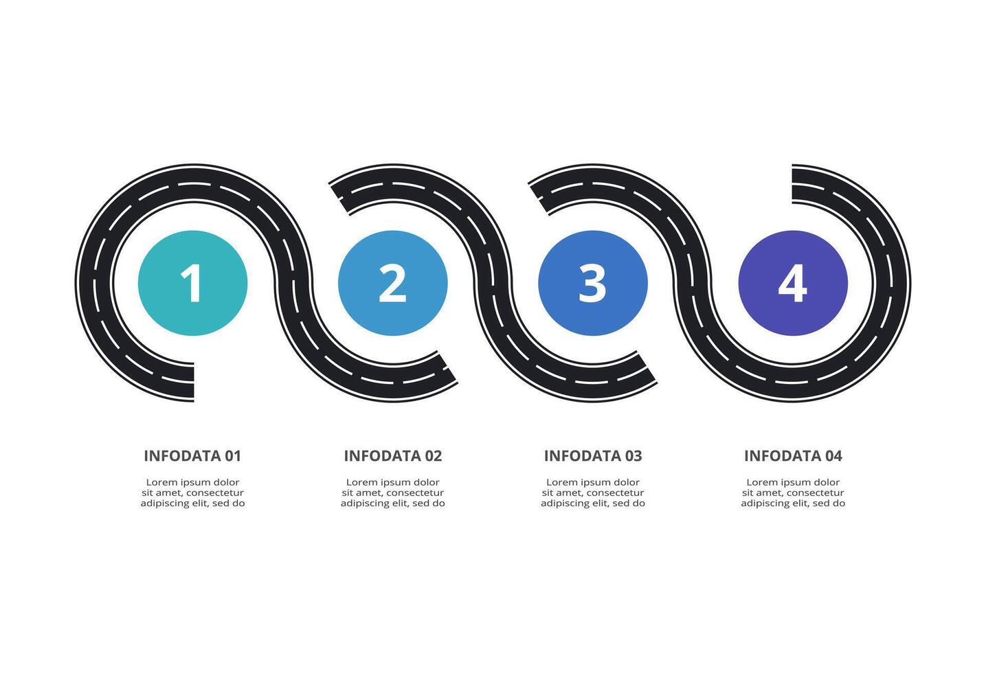 Creative concept for infographic with 4 steps, options, parts or processes. Business data visualization. vector