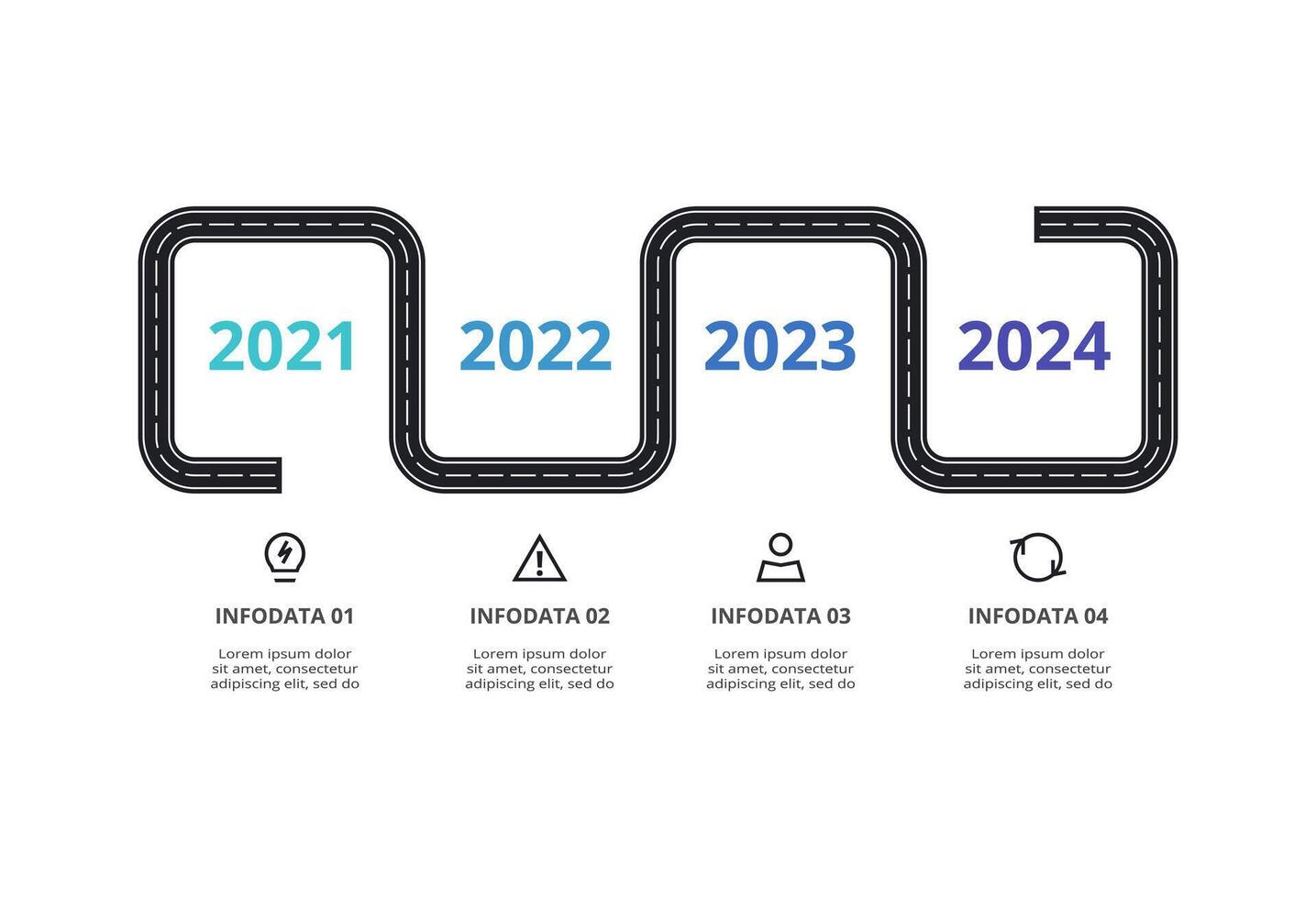 Creative concept for infographic with 4 steps, options, parts or processes. Business data visualization. vector