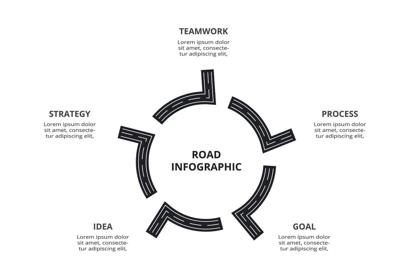 Creative concept for infographic with 5 steps, options, parts or processes. Business data visualization. vector