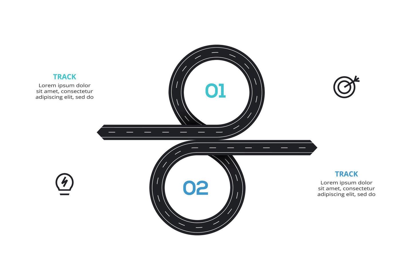 Creative concept for infographic with 2 steps, options, parts or processes. Business data visualization. vector