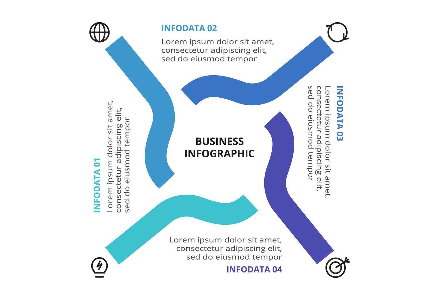 Creative concept for infographic with 4 steps, options, parts or processes. Business data visualization. vector