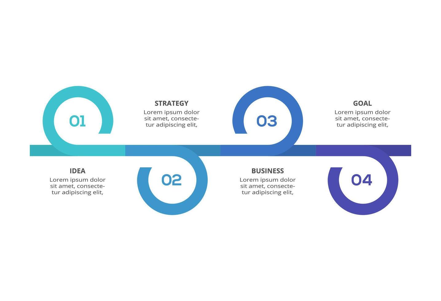 Creative concept for infographic with 4 steps, options, parts or processes. Business data visualization. vector