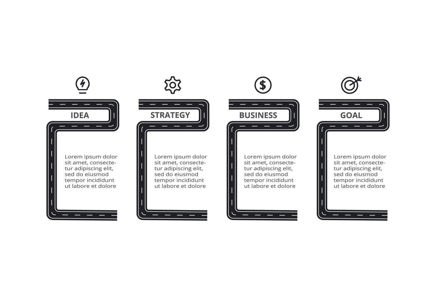 Creative concept for infographic with 4 steps, options, parts or processes. Business data visualization. vector