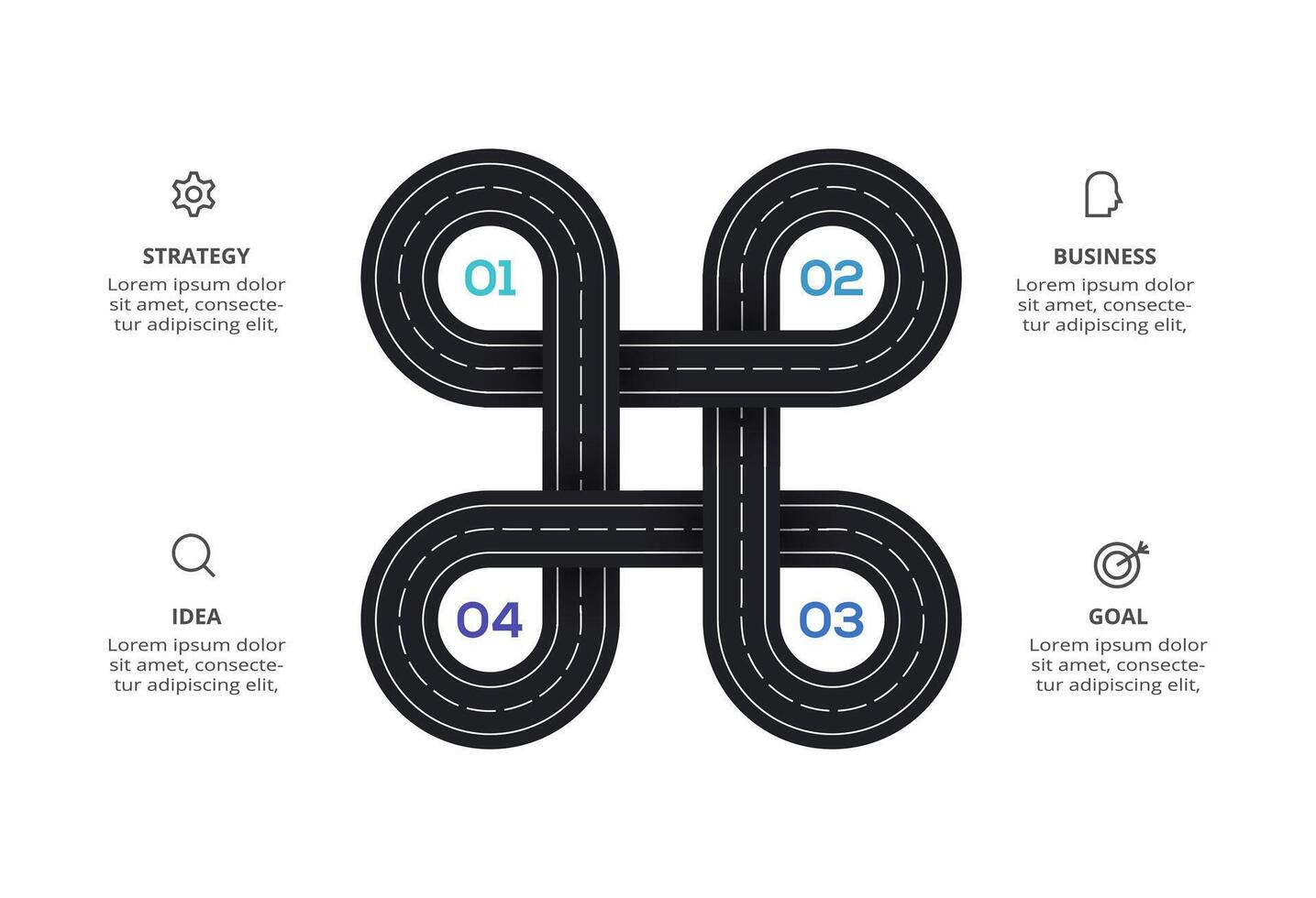 Creative concept for infographic with 4 steps, options, parts or processes. Business data visualization. vector