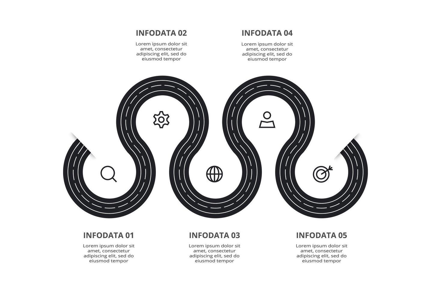 Creative concept for infographic with 5 steps, options, parts or processes. Business data visualization. vector
