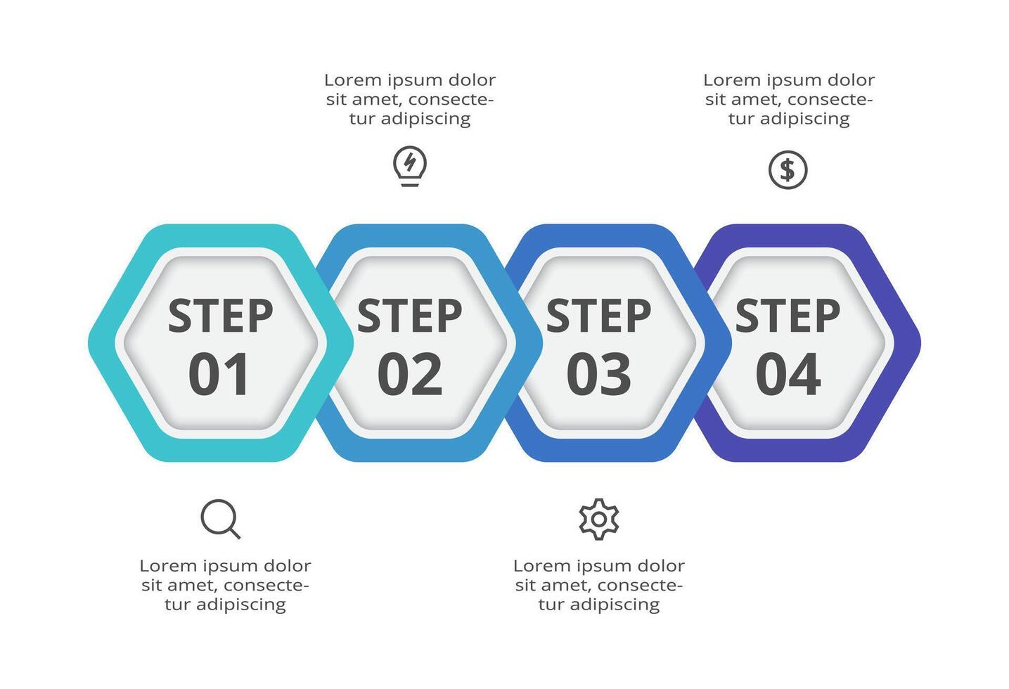 Creative concept for infographic with 4 steps, options, parts or processes. Business data visualization. vector