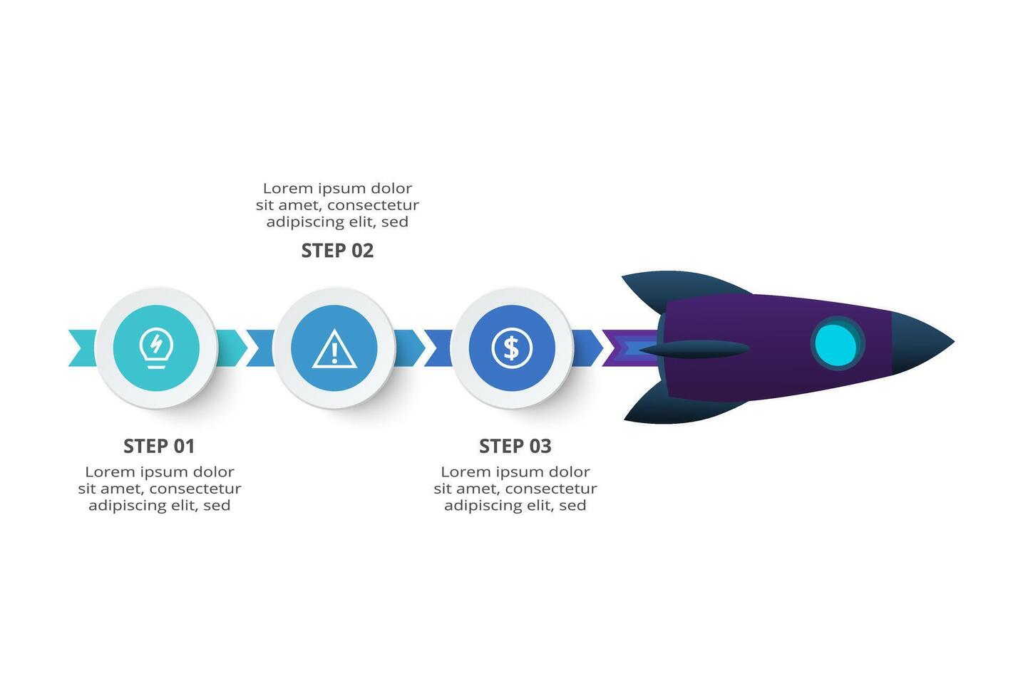 Creative concept for infographic with 3 steps, options, parts or processes. Business data visualization. vector