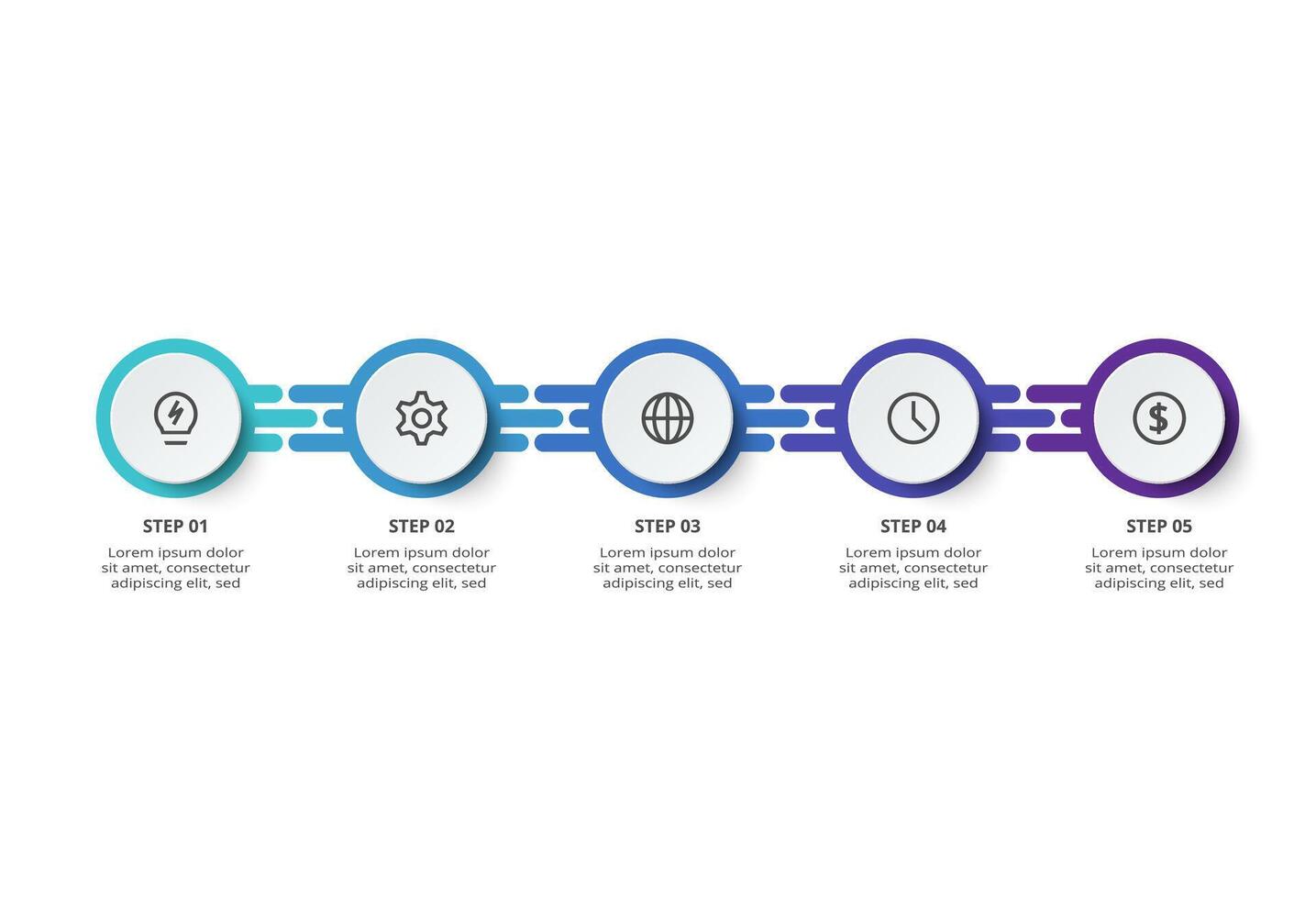 Creative concept for infographic with 5 steps, options, parts or processes. Business data visualization. vector
