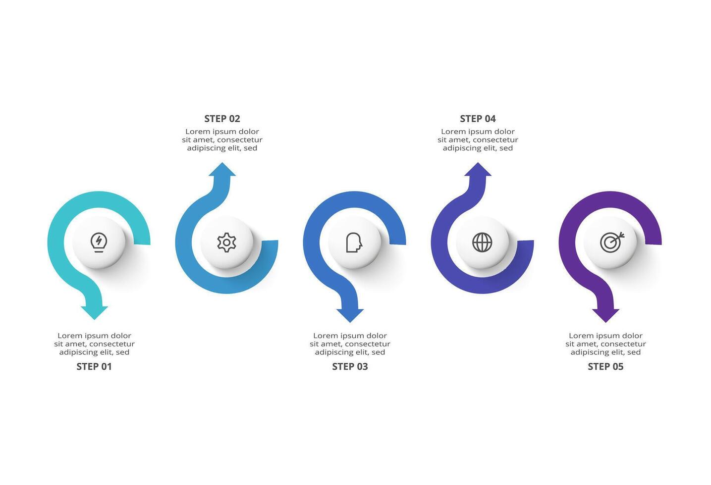 Creative concept for infographic with 5 steps, options, parts or processes. Business data visualization. vector