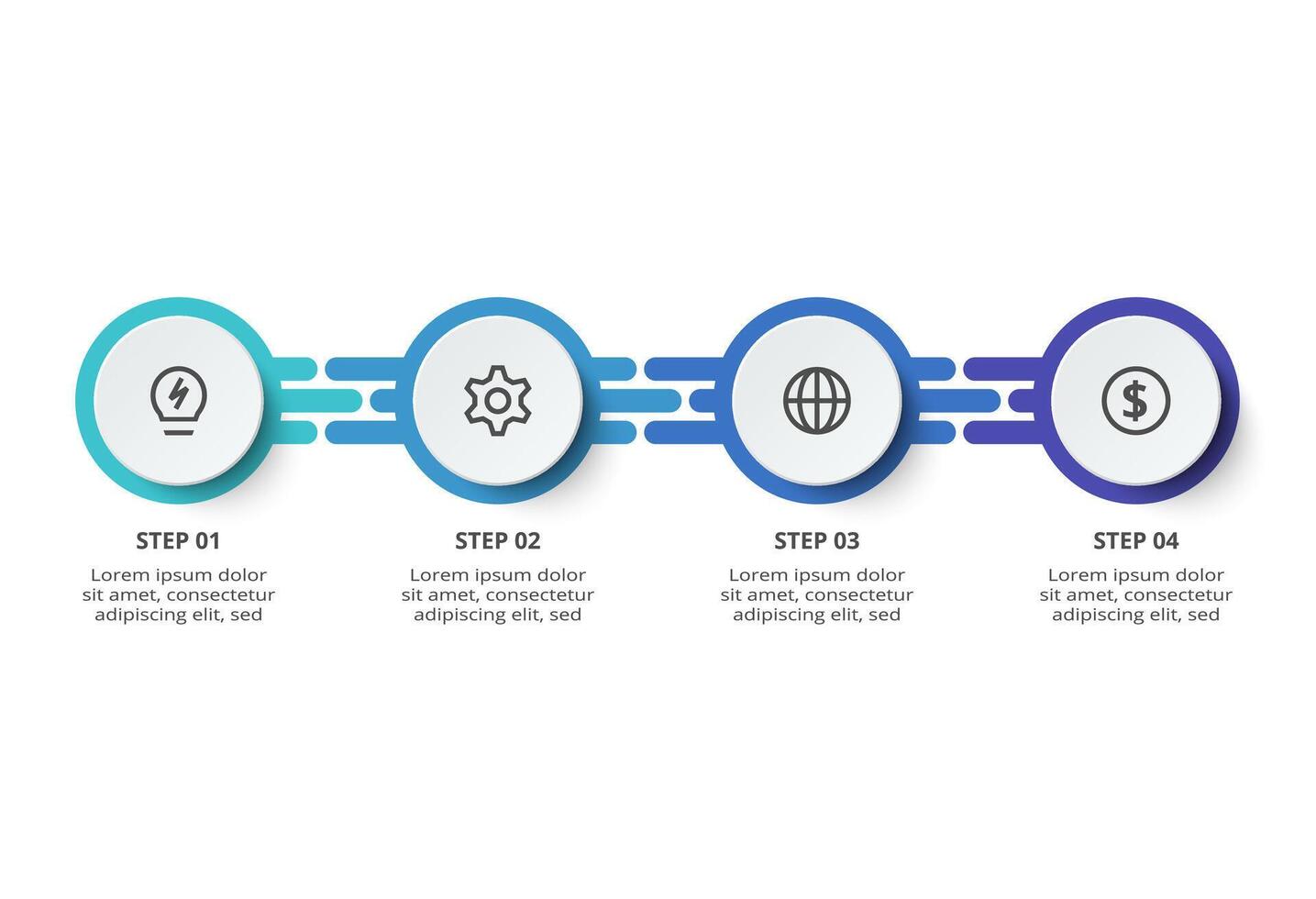 Creative concept for infographic with 4 steps, options, parts or processes. Business data visualization. vector
