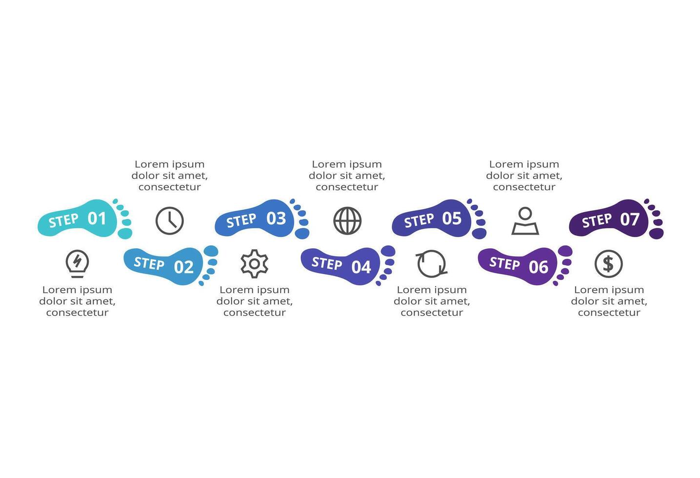 Creative concept for infographic with 7 steps, options, parts or processes. Business data visualization. vector