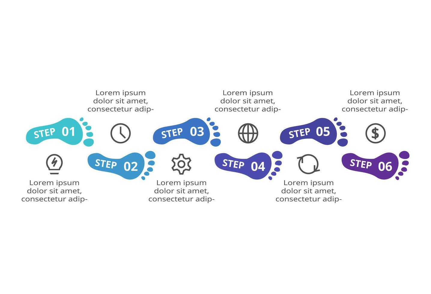 Creative concept for infographic with 6 steps, options, parts or processes. Business data visualization. vector