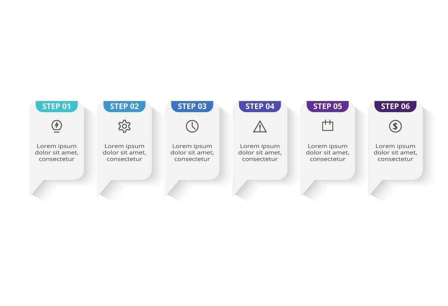 Rectangles infographic with 6 steps, options, parts or processes. Business data visualization. vector