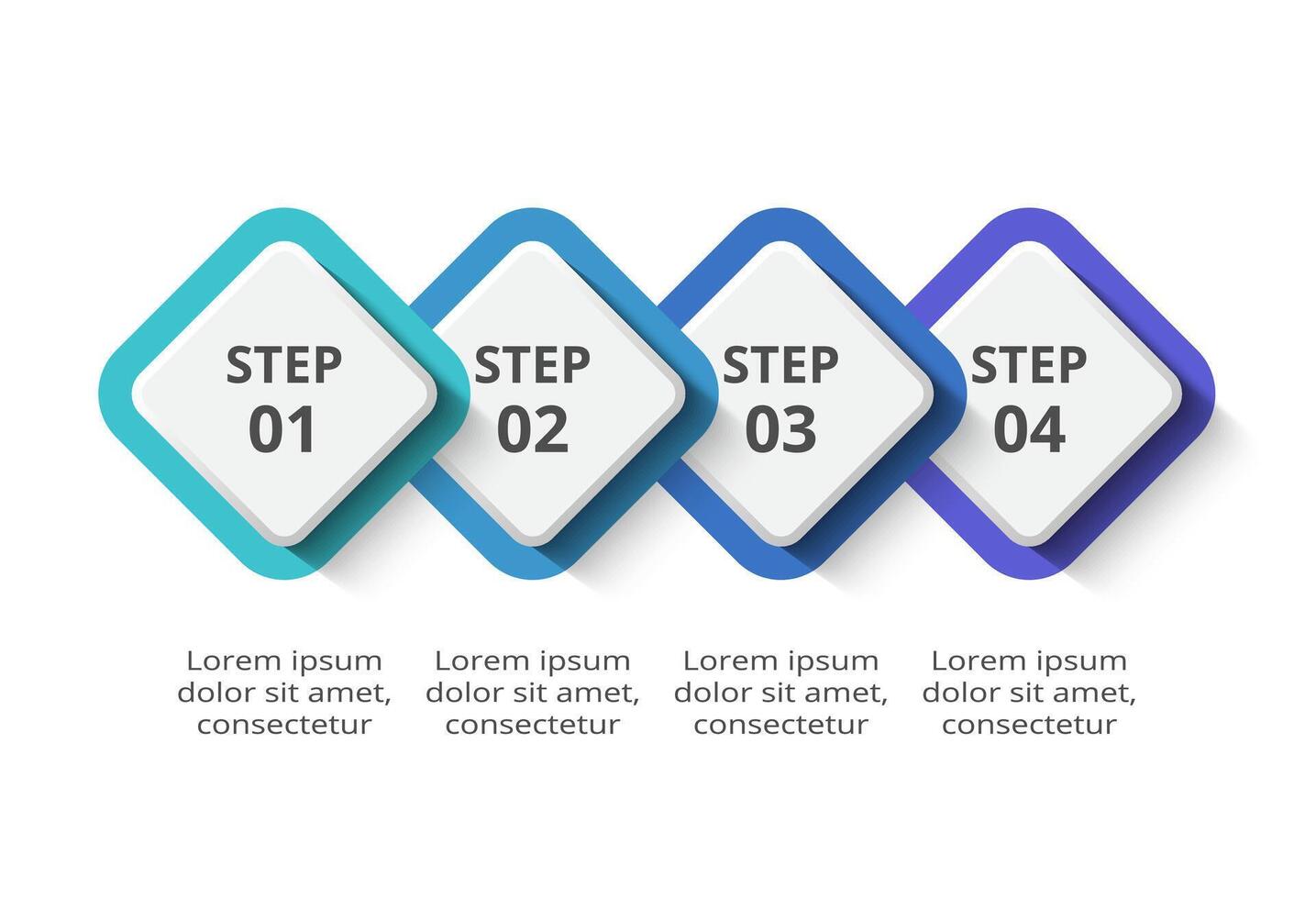 Creative concept for infographic with 4 steps, options, parts or processes. Business data visualization. vector