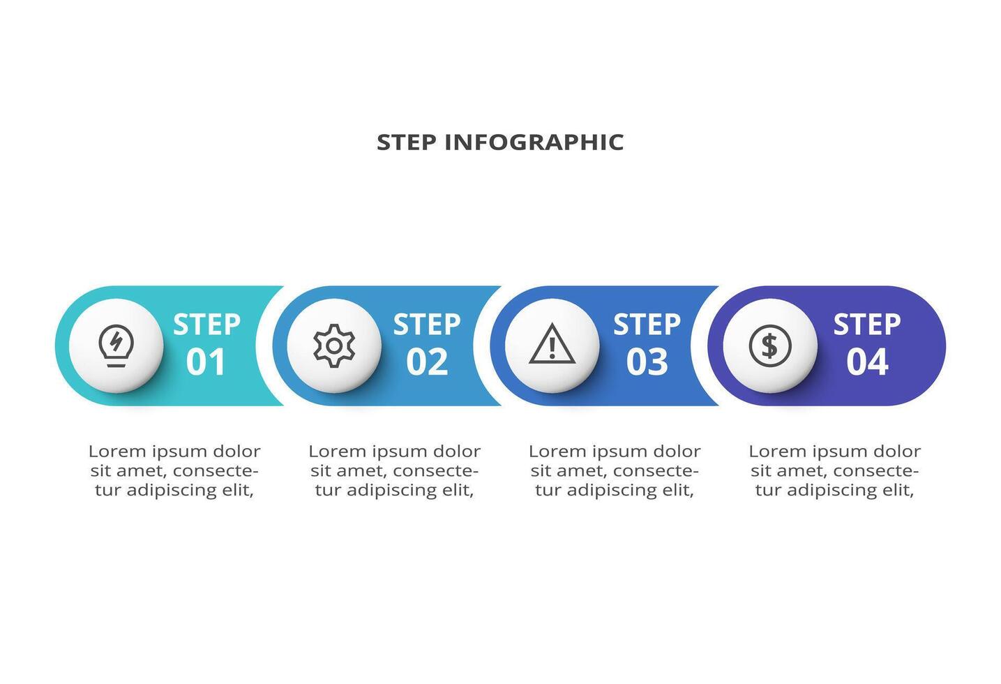 Creative concept for infographic with 4 steps, options, parts or processes. Business data visualization. vector