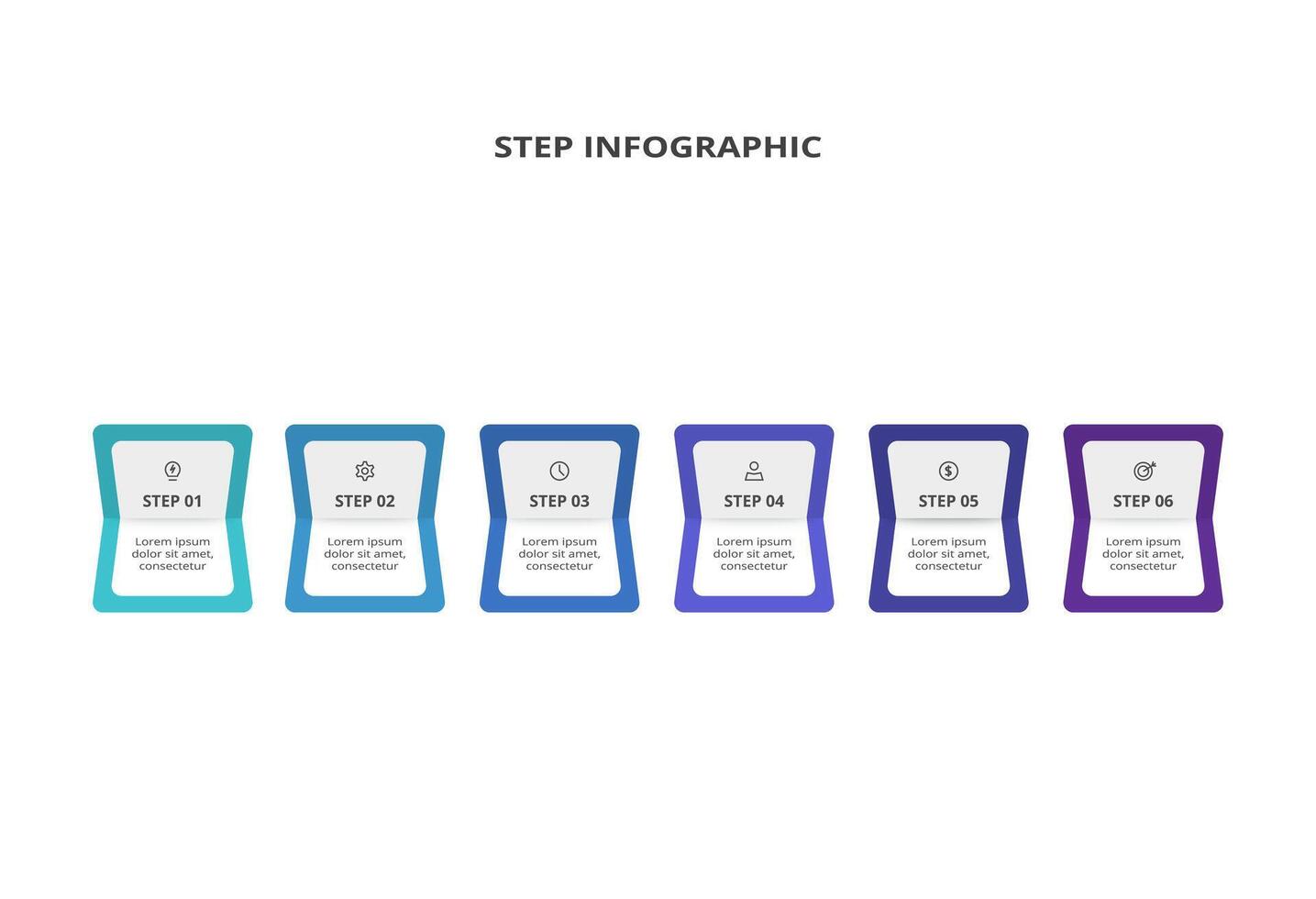 Rectangles infographic with 6 steps, options, parts or processes. Business data visualization. vector