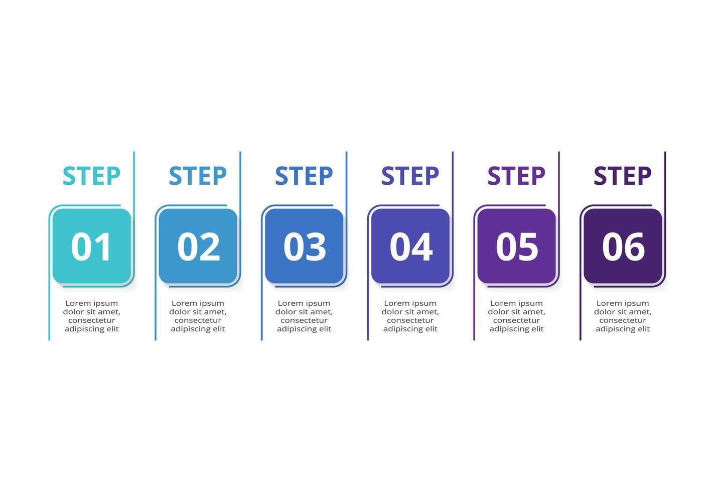 Rectangles infographic with 6 steps, options, parts or processes. Business data visualization. vector