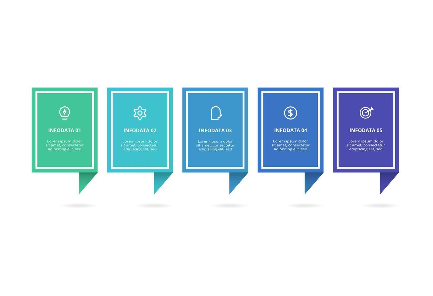 Rectangles infographic with 5 steps, options, parts or processes. Business data visualization. vector