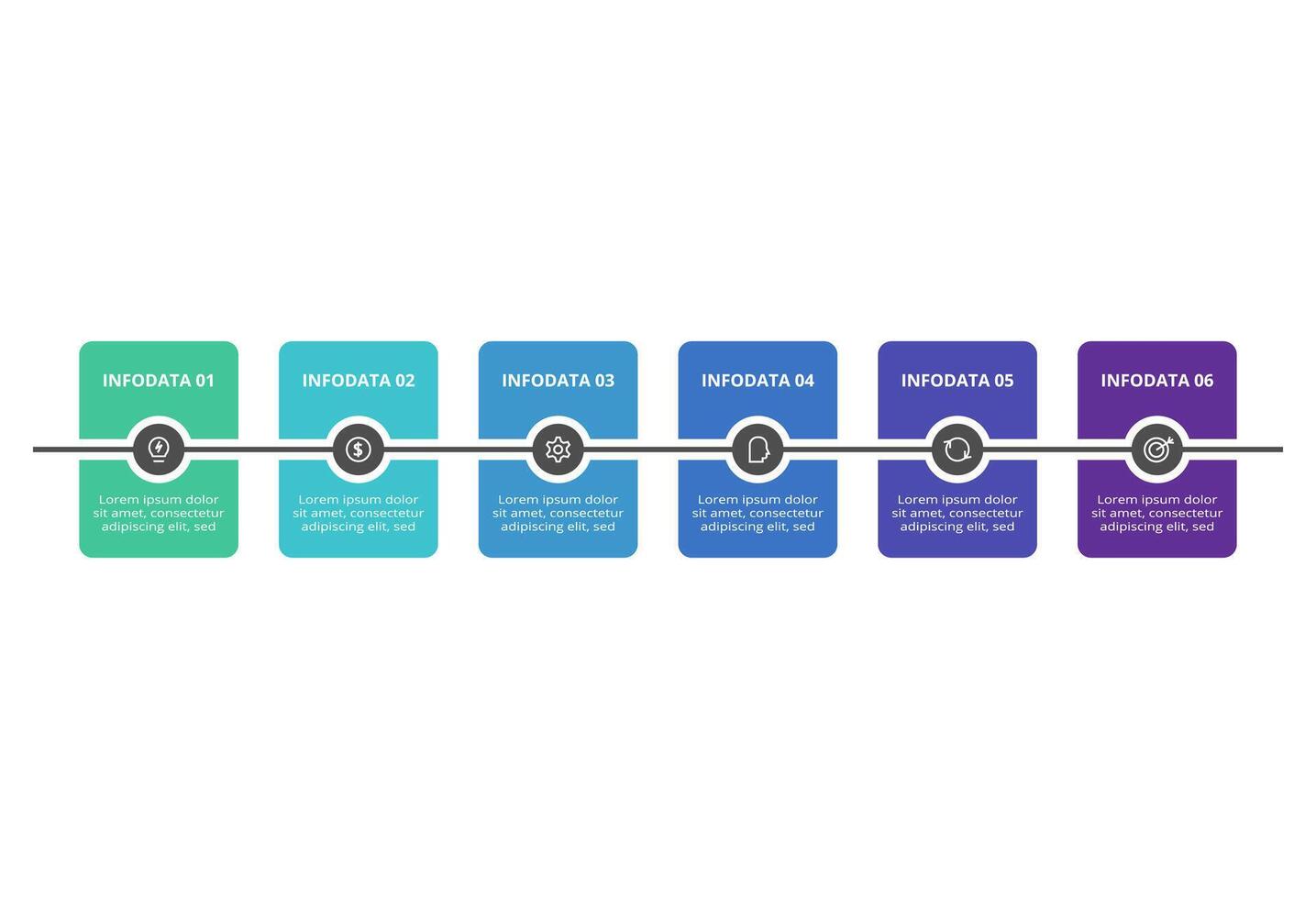 Rectangles infographic with 6 steps, options, parts or processes. Business data visualization. vector