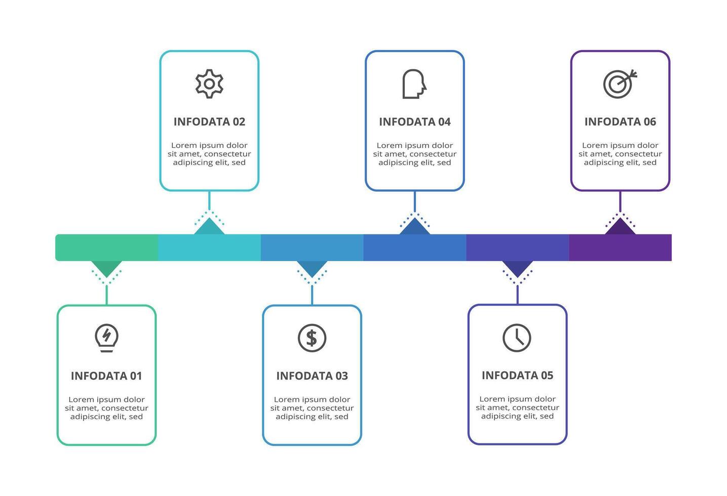 Rectangles infographic with 6 steps, options, parts or processes. Business data visualization. vector