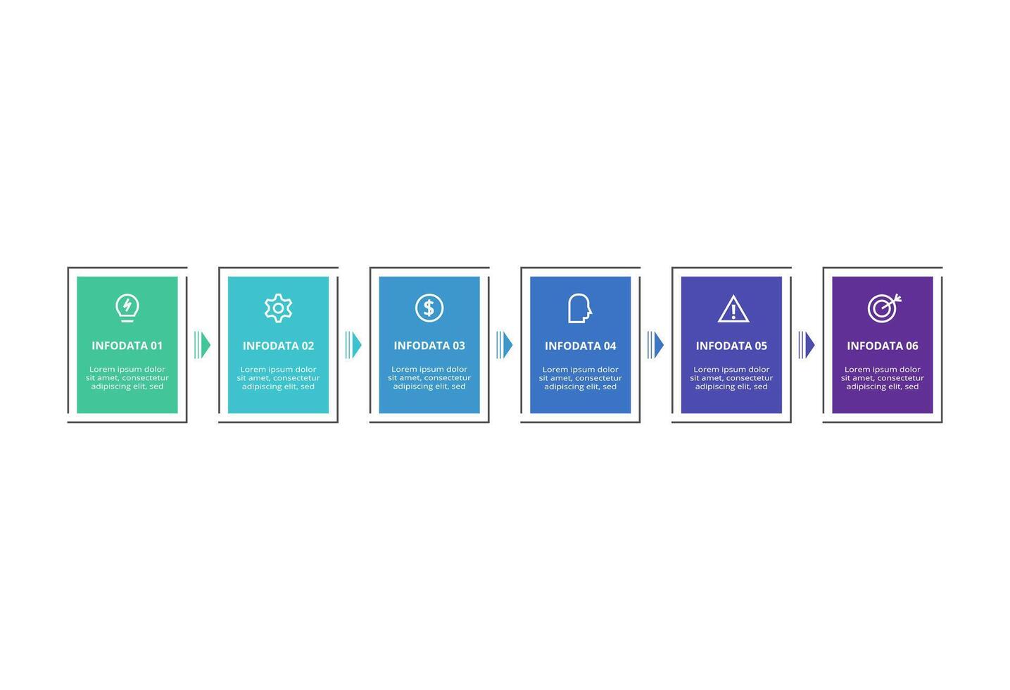 Rectangles infographic with 6 steps, options, parts or processes. Business data visualization. vector