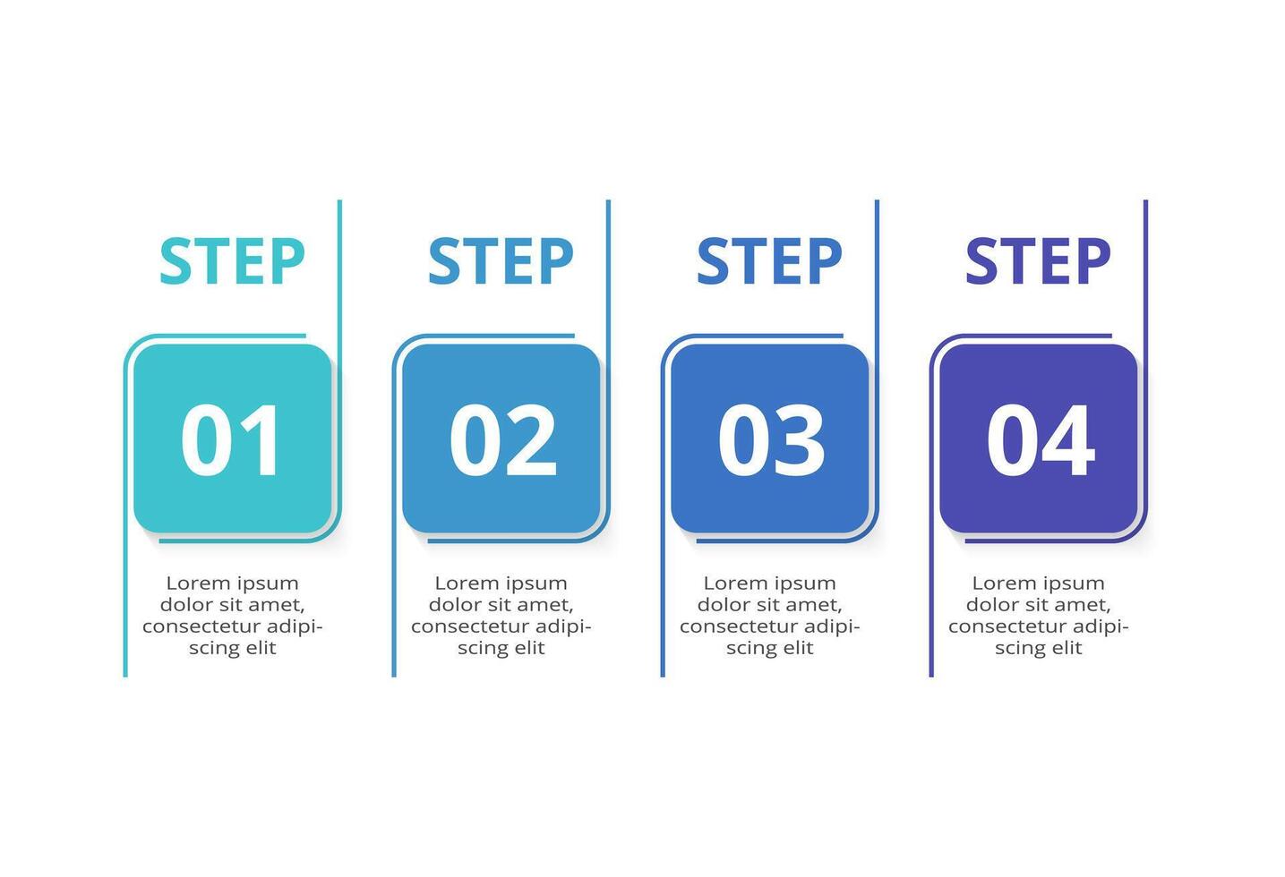Rectangles infographic with 4 steps, options, parts or processes. Business data visualization. vector