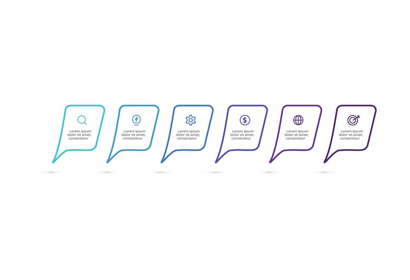 Rectangles infographic with 6 steps, options, parts or processes. Business data visualization. vector