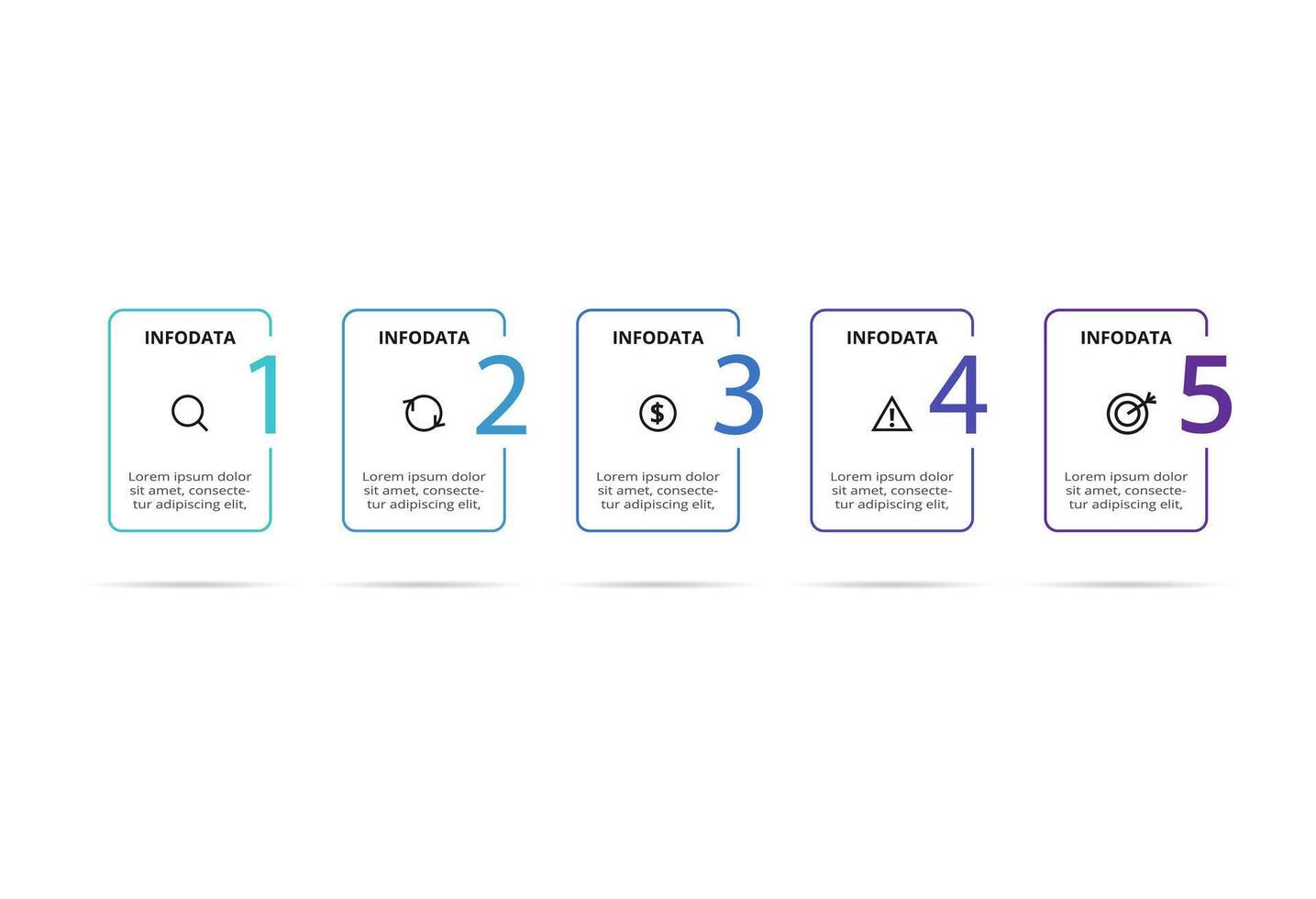 Rectangles infographic with 5 steps, options, parts or processes. Business data visualization. vector