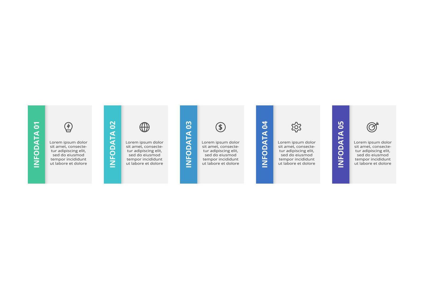 Rectangles infographic with 5 steps, options, parts or processes. Business data visualization. vector