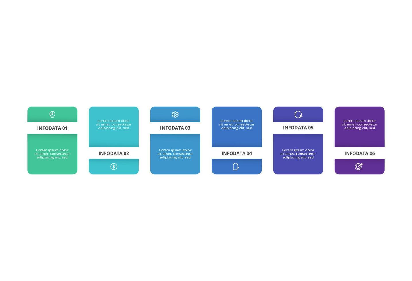 Rectangles infographic with 6 steps, options, parts or processes. Business data visualization. vector